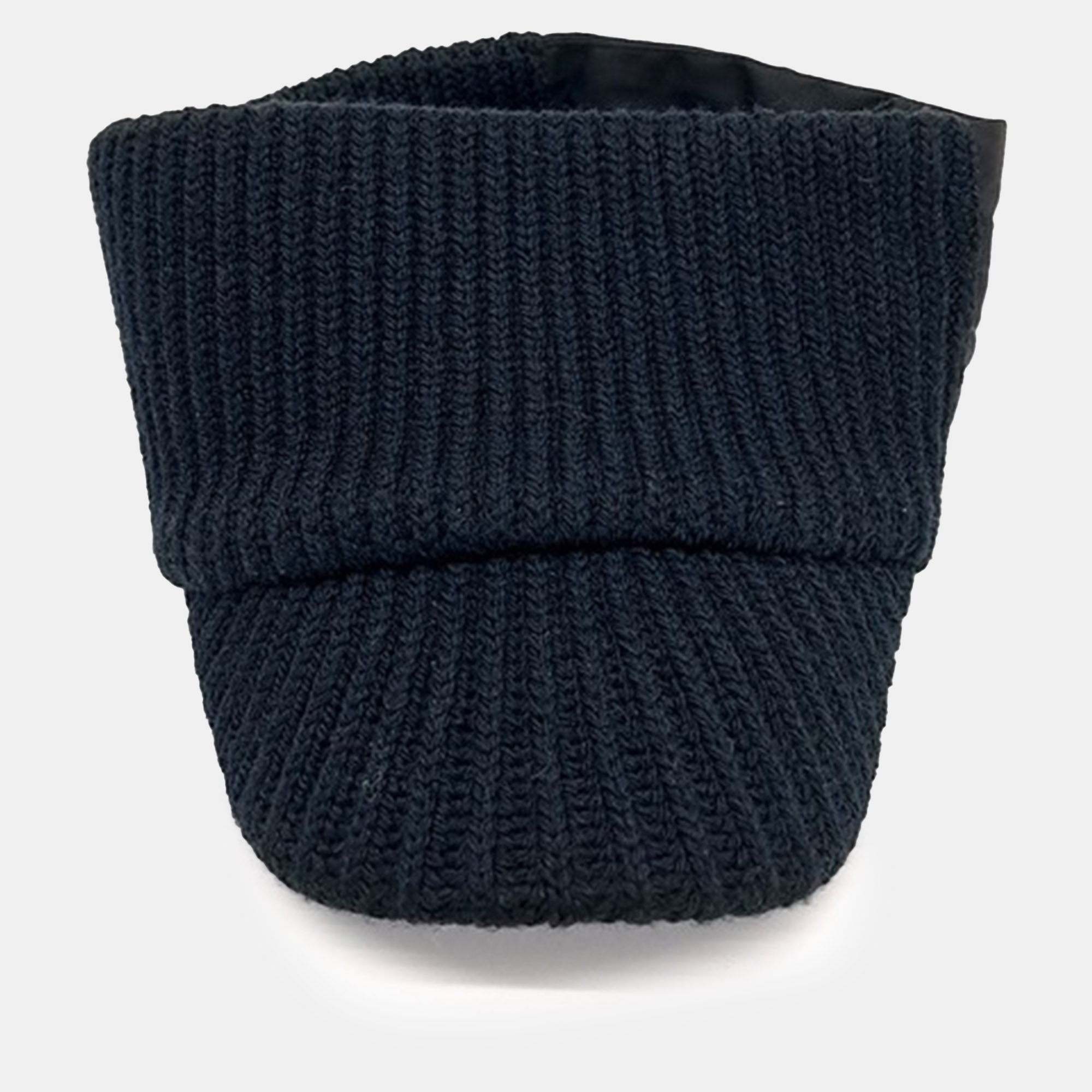 

Prada Black Nylon Wool Knit Visor