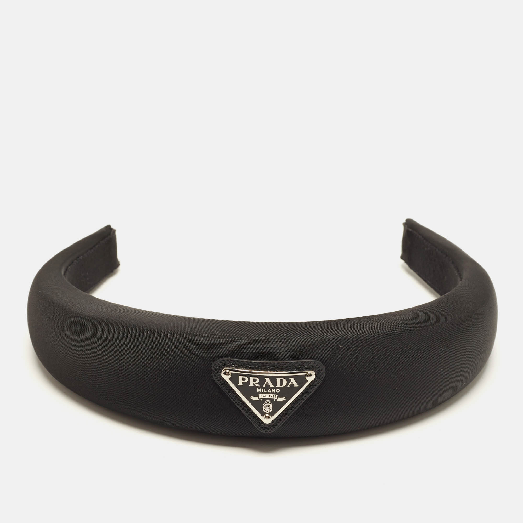 

Prada Black Triangle Logo Re-Nylon Wide Headband
