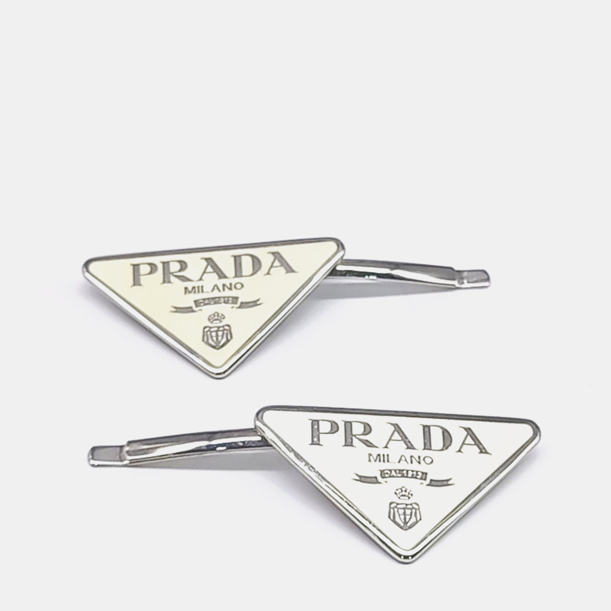 Prada Ivory Silver Plated hairpin