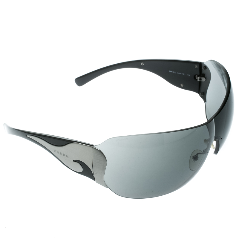 Prada Black SPR51G Shield Sunglasses 