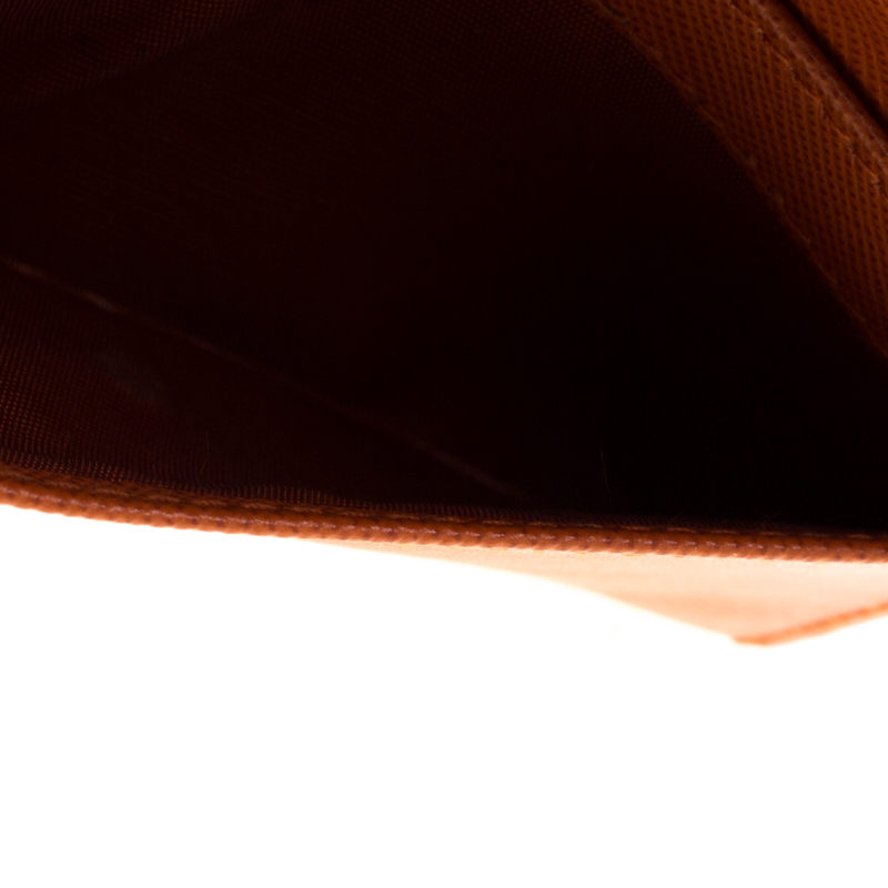 

Prada Orange Saffiano Leather Cardholder Wallet