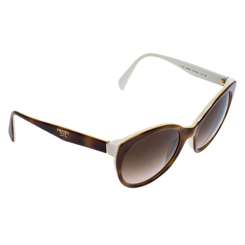 Prada Brown/White Gradient SPR 23O Round Sunglasses