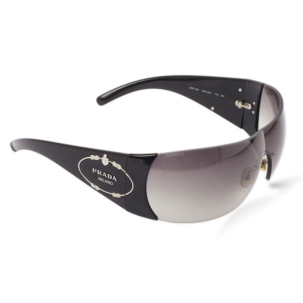 Prada Black Logo Shield Woman Sunglasses