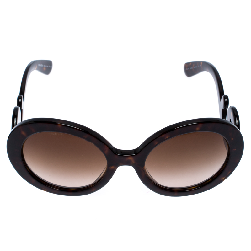 

Prada Havana Brown/ Brown Gradient SPR 27 N Round Baroque Sunglasses