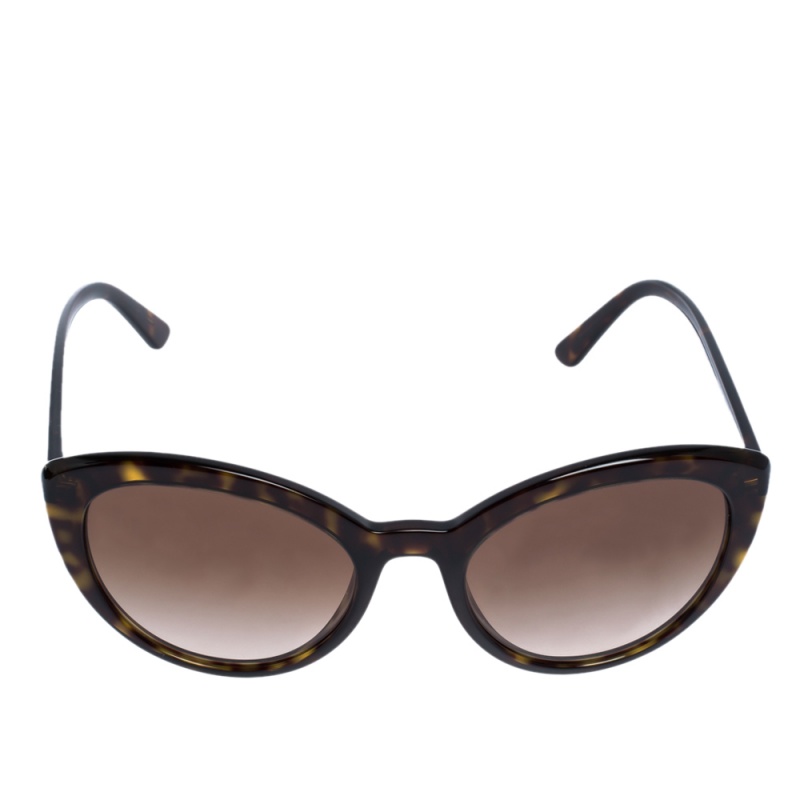 

Prada Dark Brown Tortoise Gradient SPR 02V Cat Eye Sunglasses