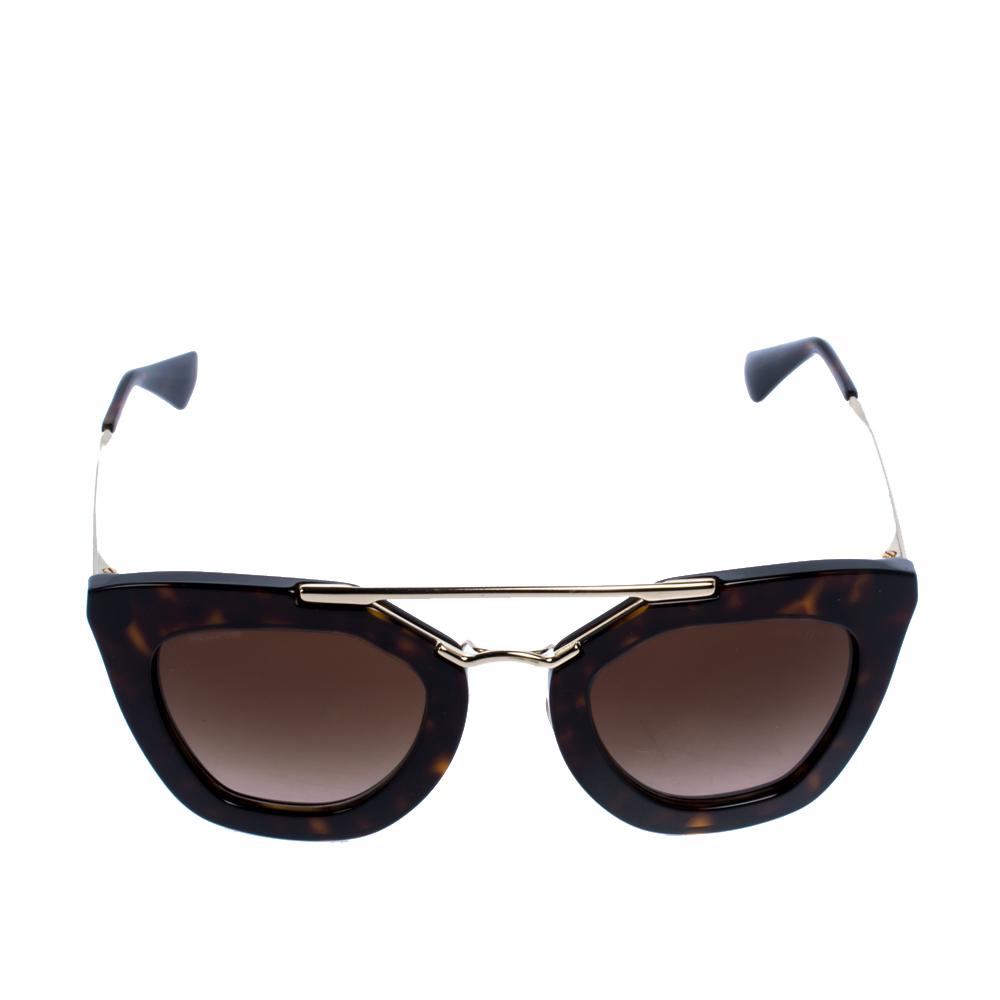 

Prada Havana Brown/ Brown Gradient SPR 09Q Cat Eye Cinema Sunglasses