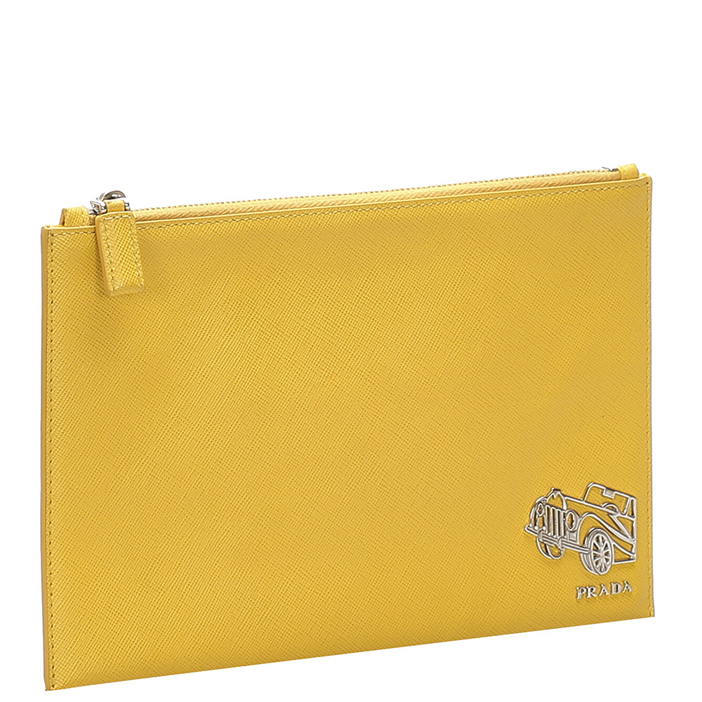 

Prada Yellow Saffiano Leather Travel Pouch