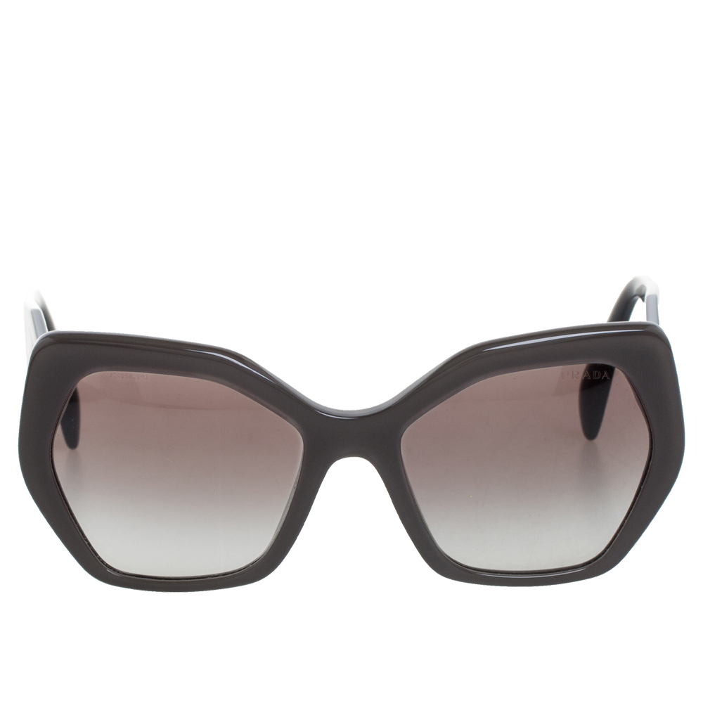 

Prada Black & Opal Brown/ Brown Gradient SPR16R Oversized Sunglasses