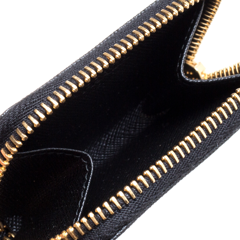 

Prada Black Leather Keychain Wallet