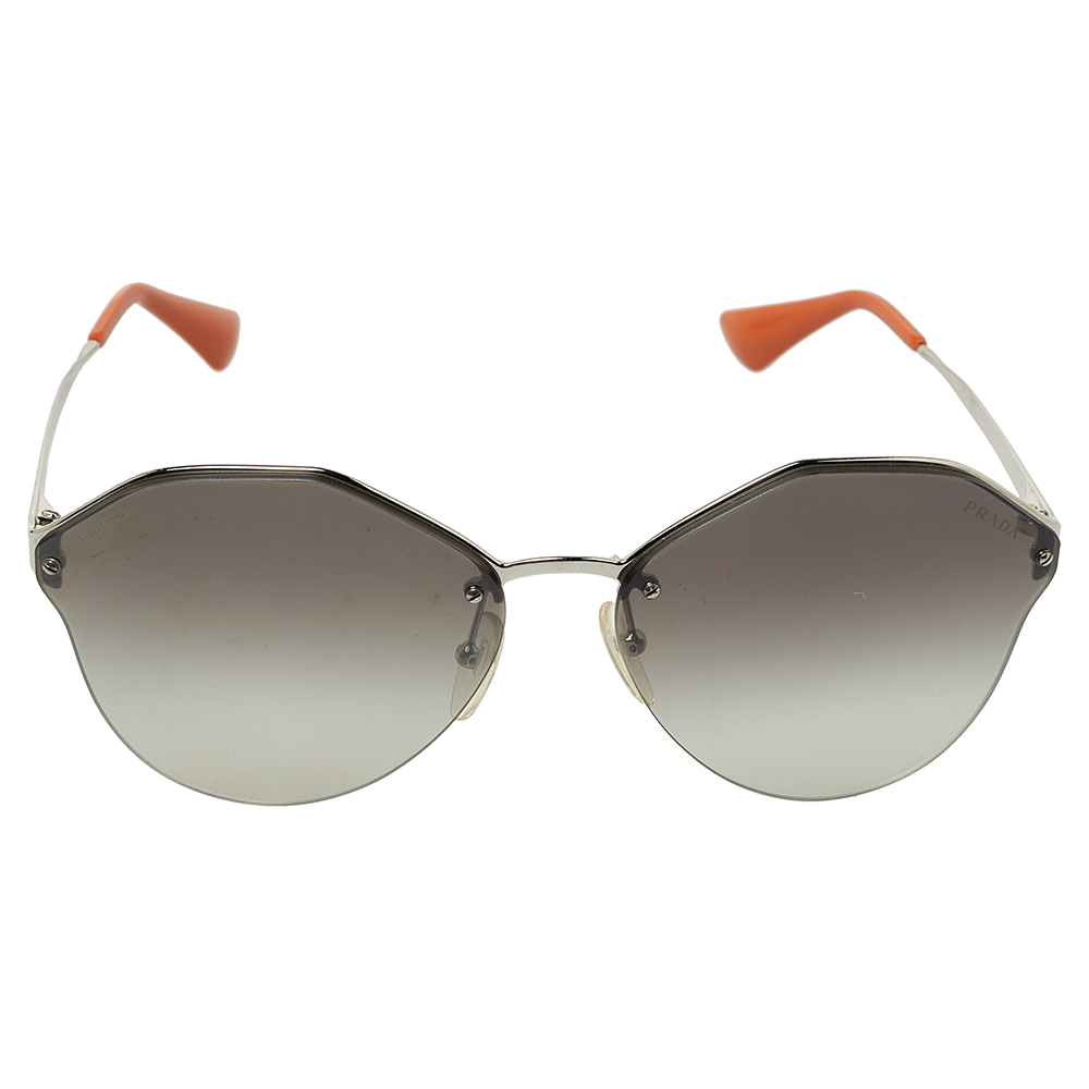 

Prada Silver Tone/Grey Gradient Sunglasses SPR64T Aviator Sunglasses