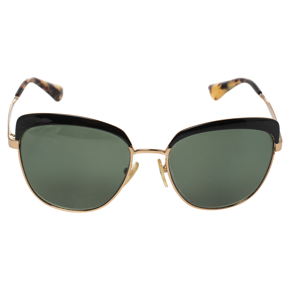 

Prada Gold/ Green SPR51T Sabbiato Polarized Cat Eye Sunglasses