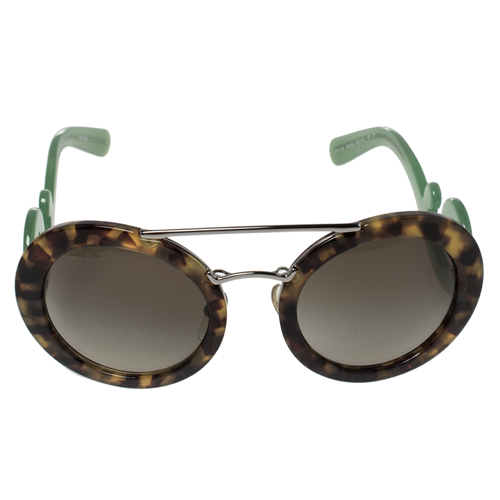 

Prada Brown Tortoise/Brown Gradient SPR 13S Baroque Oval Sunglasses