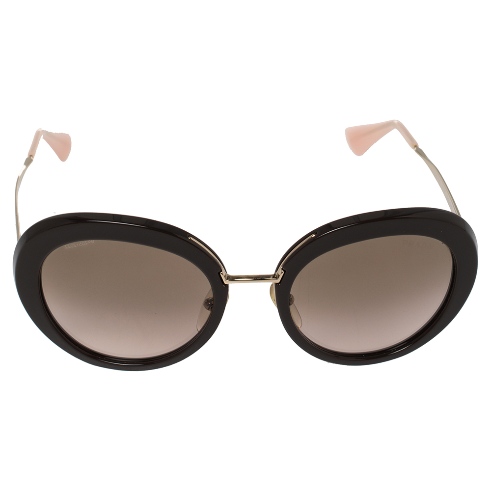 

Prada Gold/ Brown Gradient SPR 16Q Oval Sunglasses