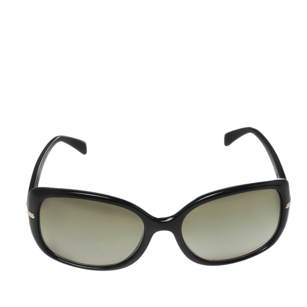 

Prada Black/Green SPR08O Square Sunglasses