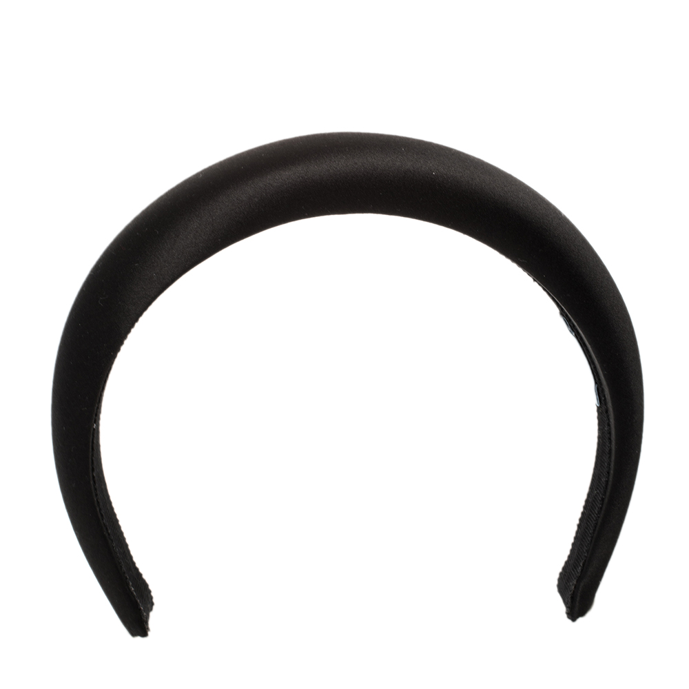

Prada Black Padded Satin Wide Headband