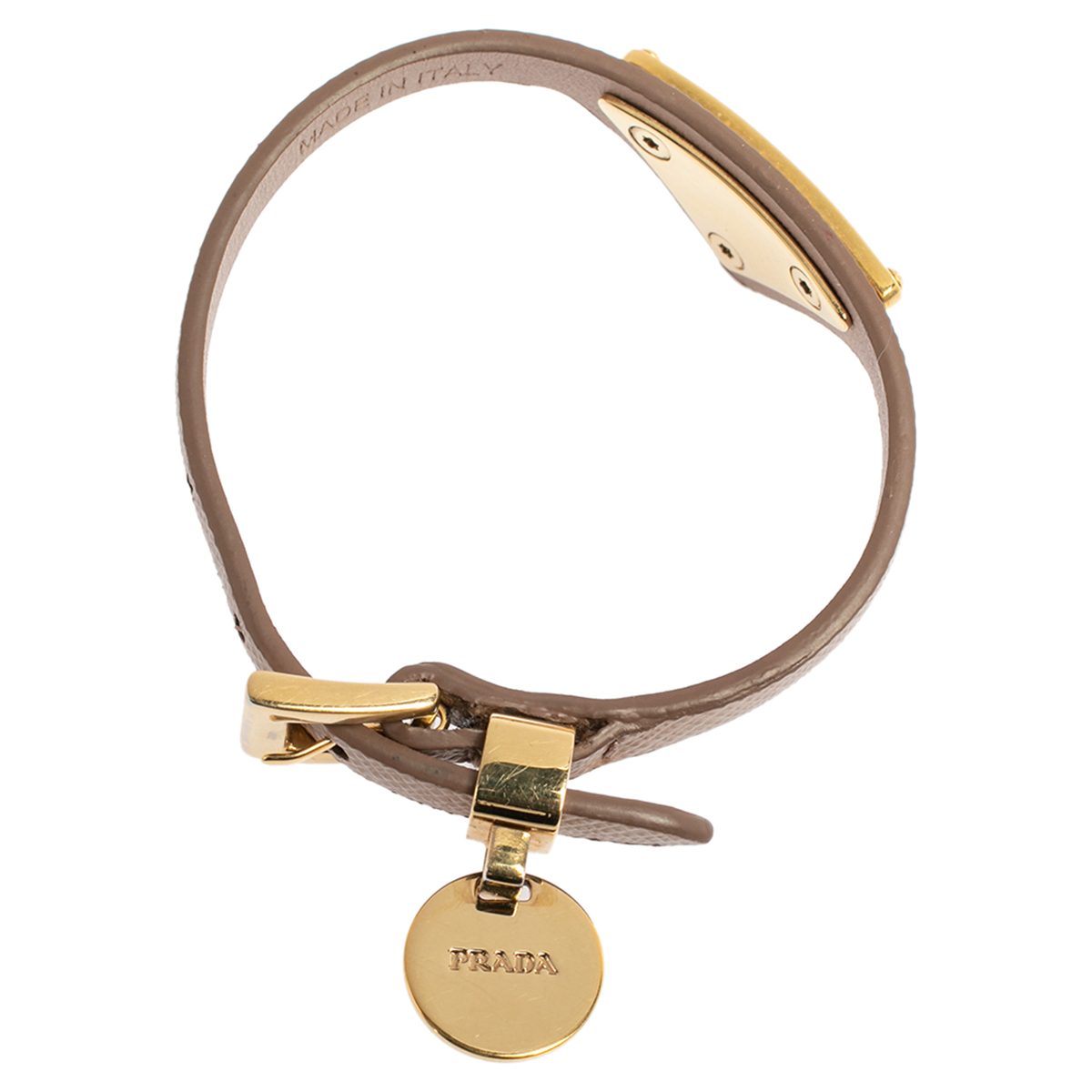 

Prada Dusty Pink Saffiano Leather Wrap Bracelet