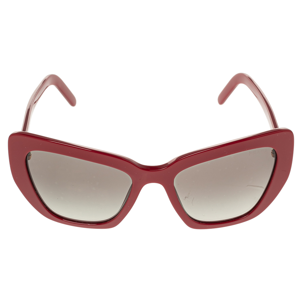 

Prada Red Acetate SPR 08V Gradient Cat Eye Sunglasses