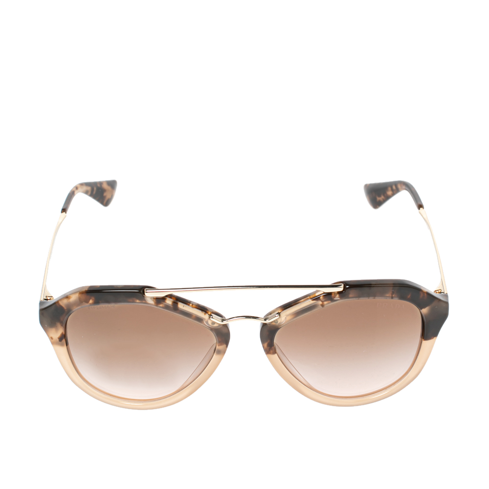 

Prada Brown/Beige Acetate SPR12Q Gradient Cat Eye Sunglasses