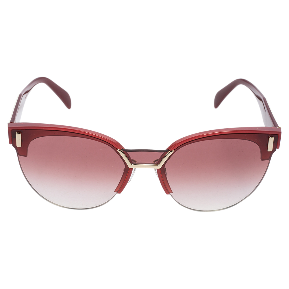 

Prada Pink/White Acetate SPR04U Gradient Sunglasses, Red