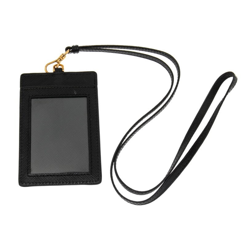 

Prada Black Saffiano Leather Badge Holder