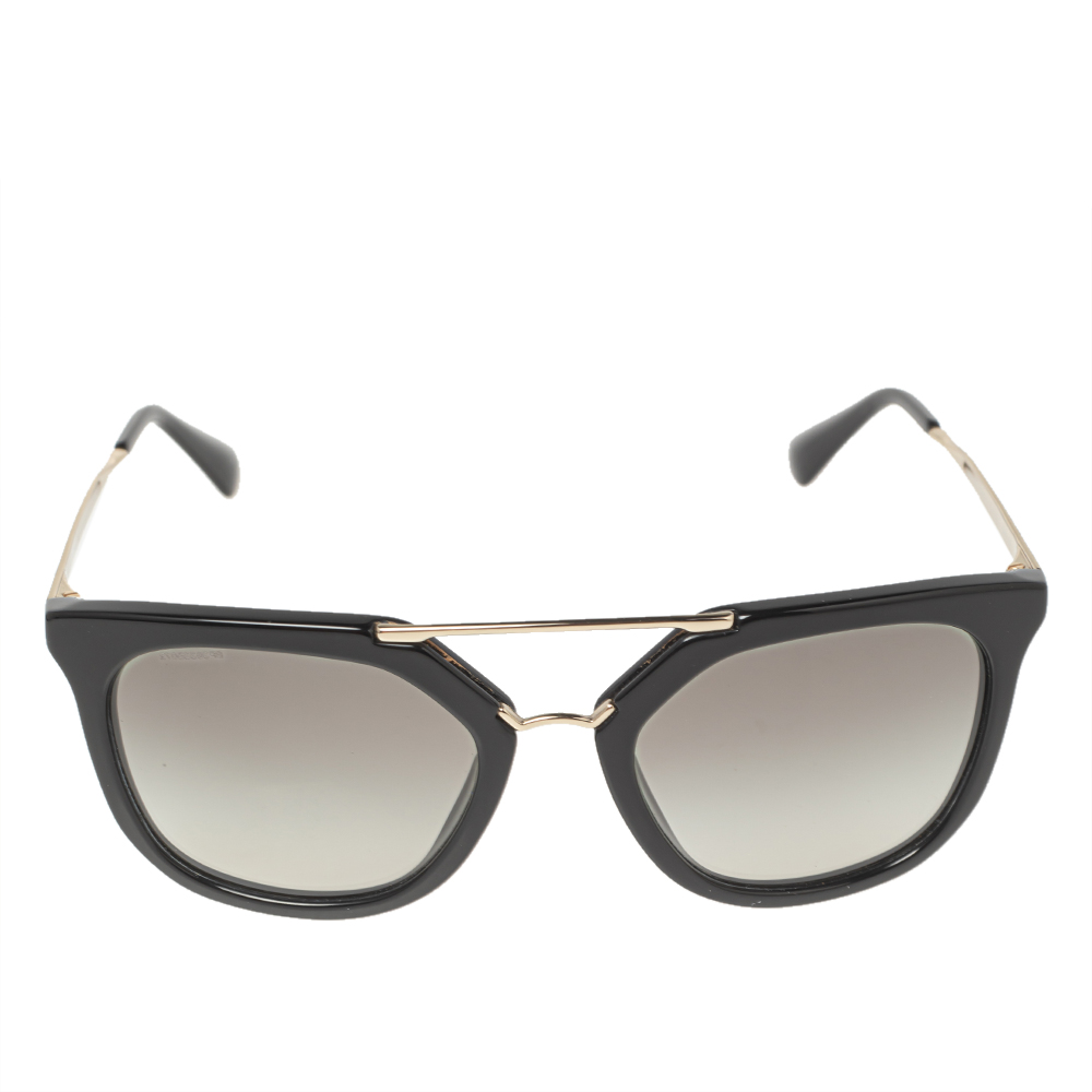 

Prada Black Acetate SPR 13Q Gradient Cat Eye Sunglasses