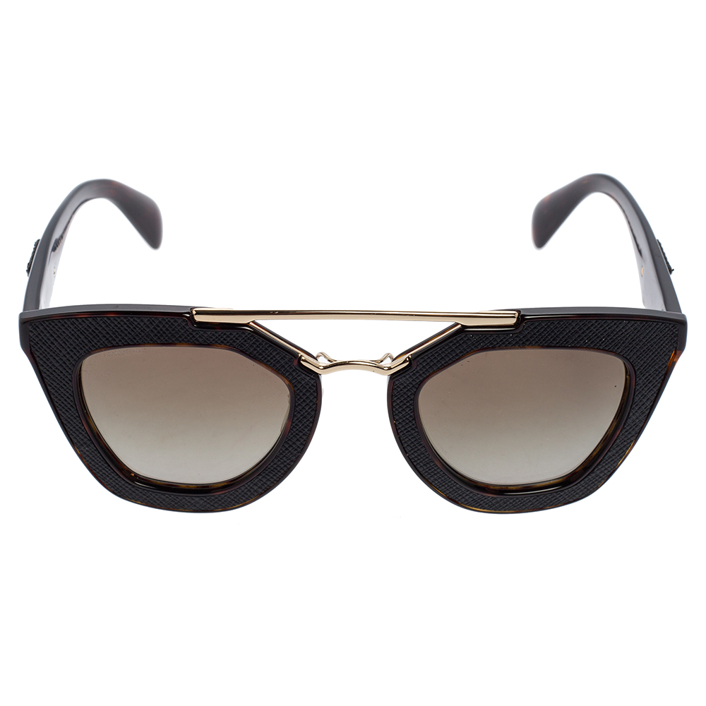 

Prada Brown Tortoise Acetate SPR14S Gradient Cat Eye Sunglasses