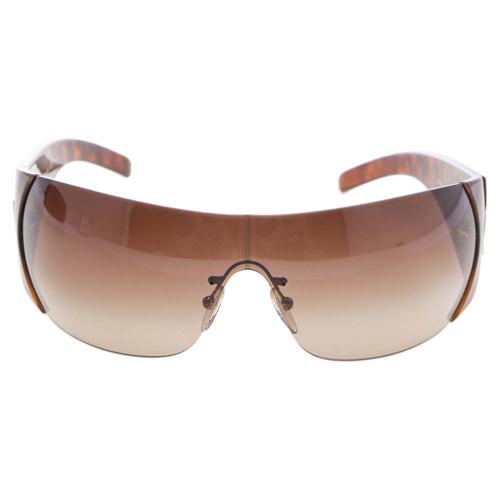 

Prada Brown Tortoise SPR16H Shield Sunglasses