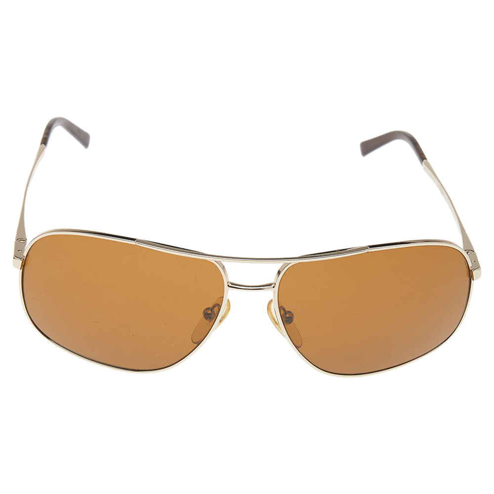 

Prada Gold Tone/ Brown SPR53M Aviator Sunglasses