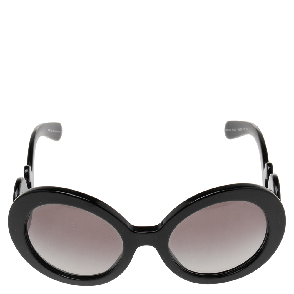 

Prada Black/Grey Gradient SPR27N Oversized Round Sunglasses