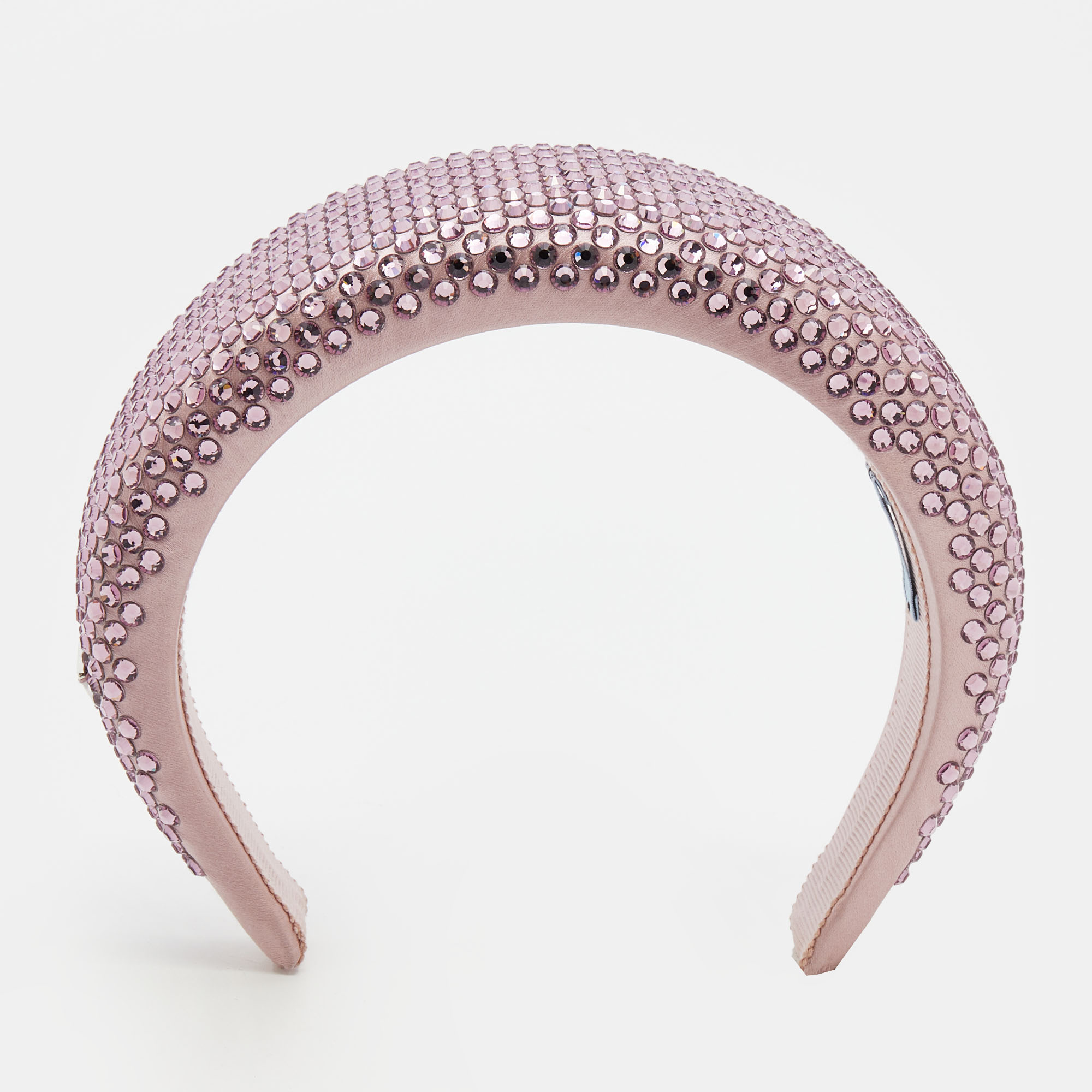 

Prada Pink Crystal Embellished Satin Headband