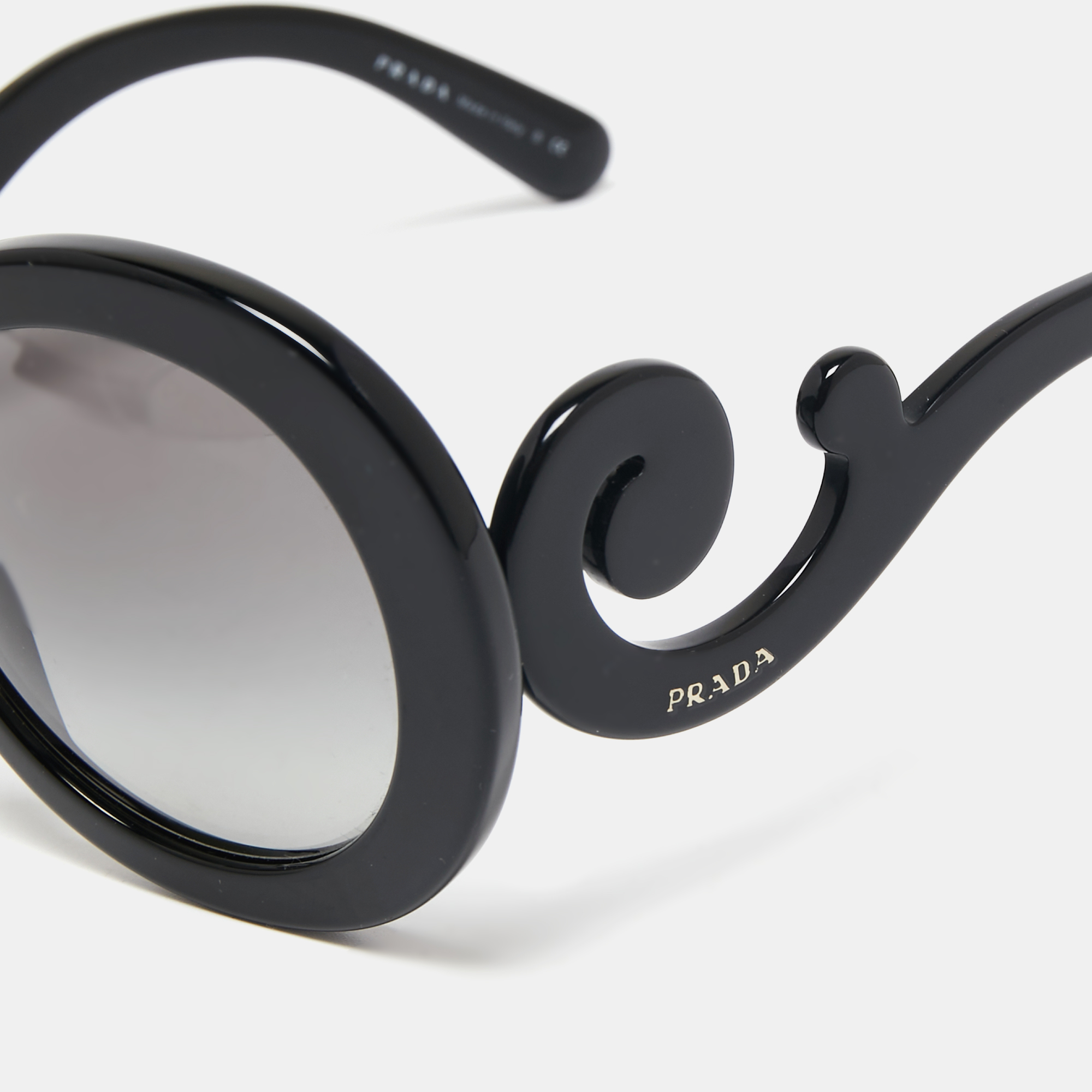 

Prada Black/Grey Gradient SPR27N Baroque Round Sunglasses