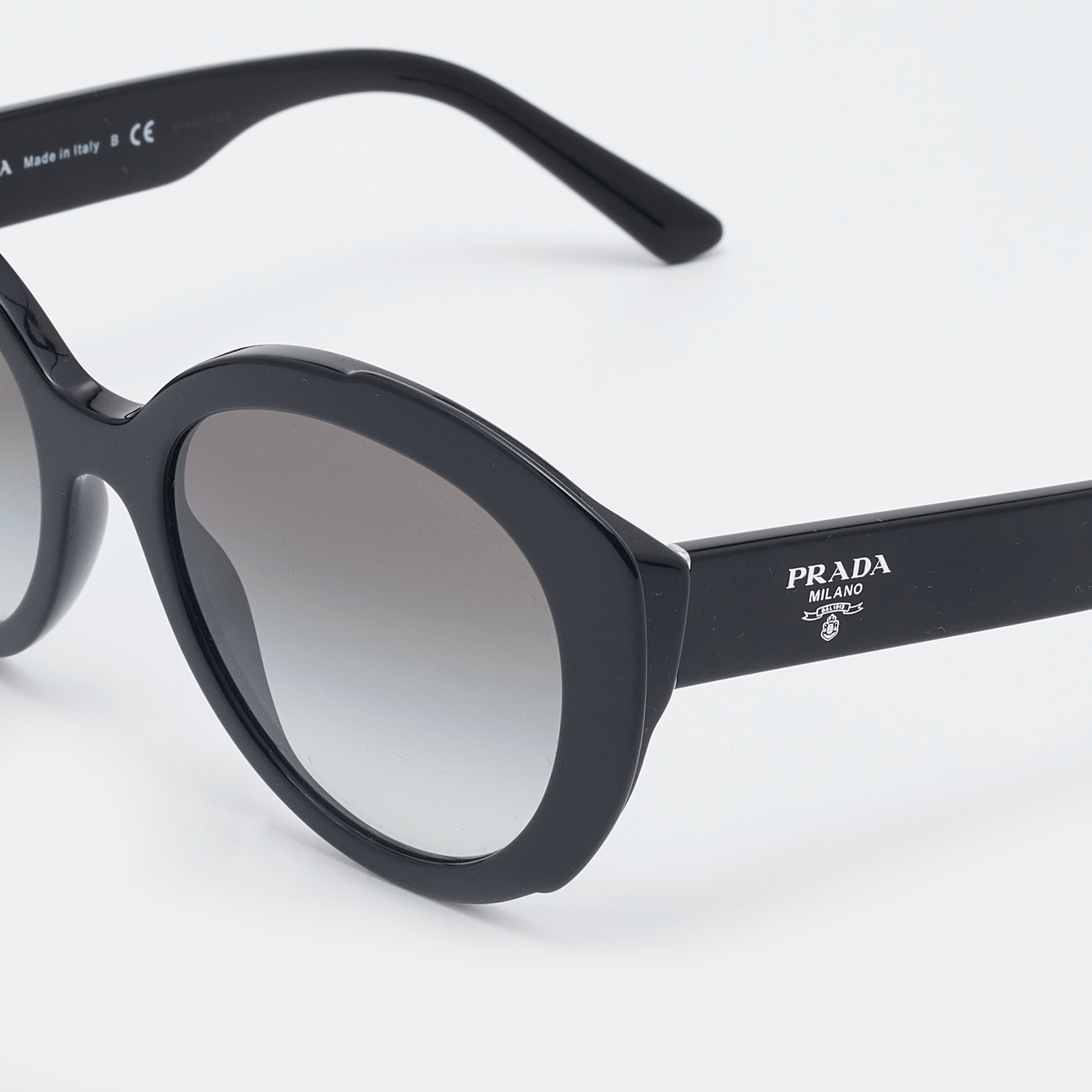 

Prada Black/Grey Gradient SPR01Y Oval Sunglasses