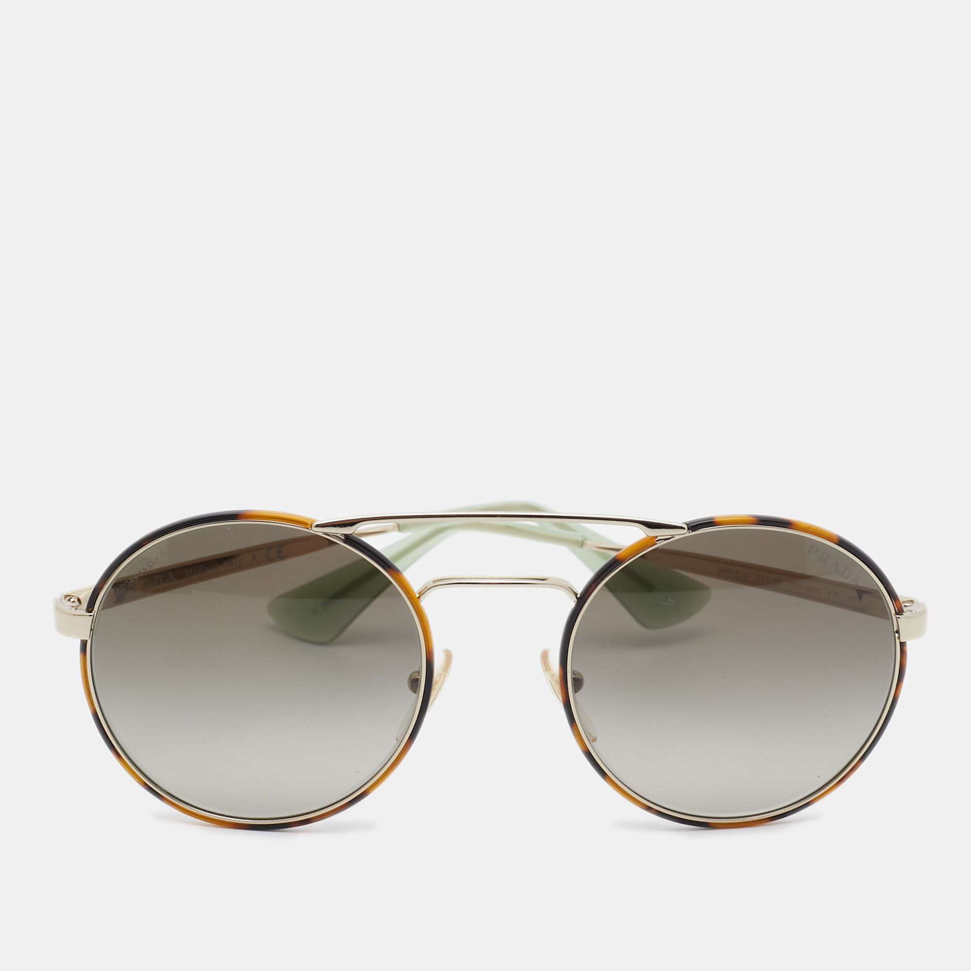 Prada Havane/Green SPR51S Gradient Round Sunglasses Prada | The Luxury ...