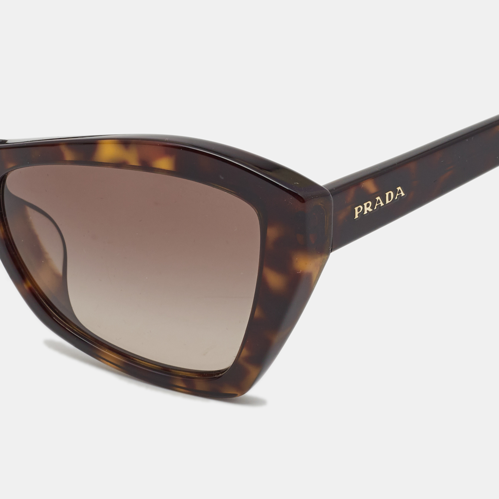 

Prada Dark Brown Tortoise SPR 07X Cat Eye Sunglasses