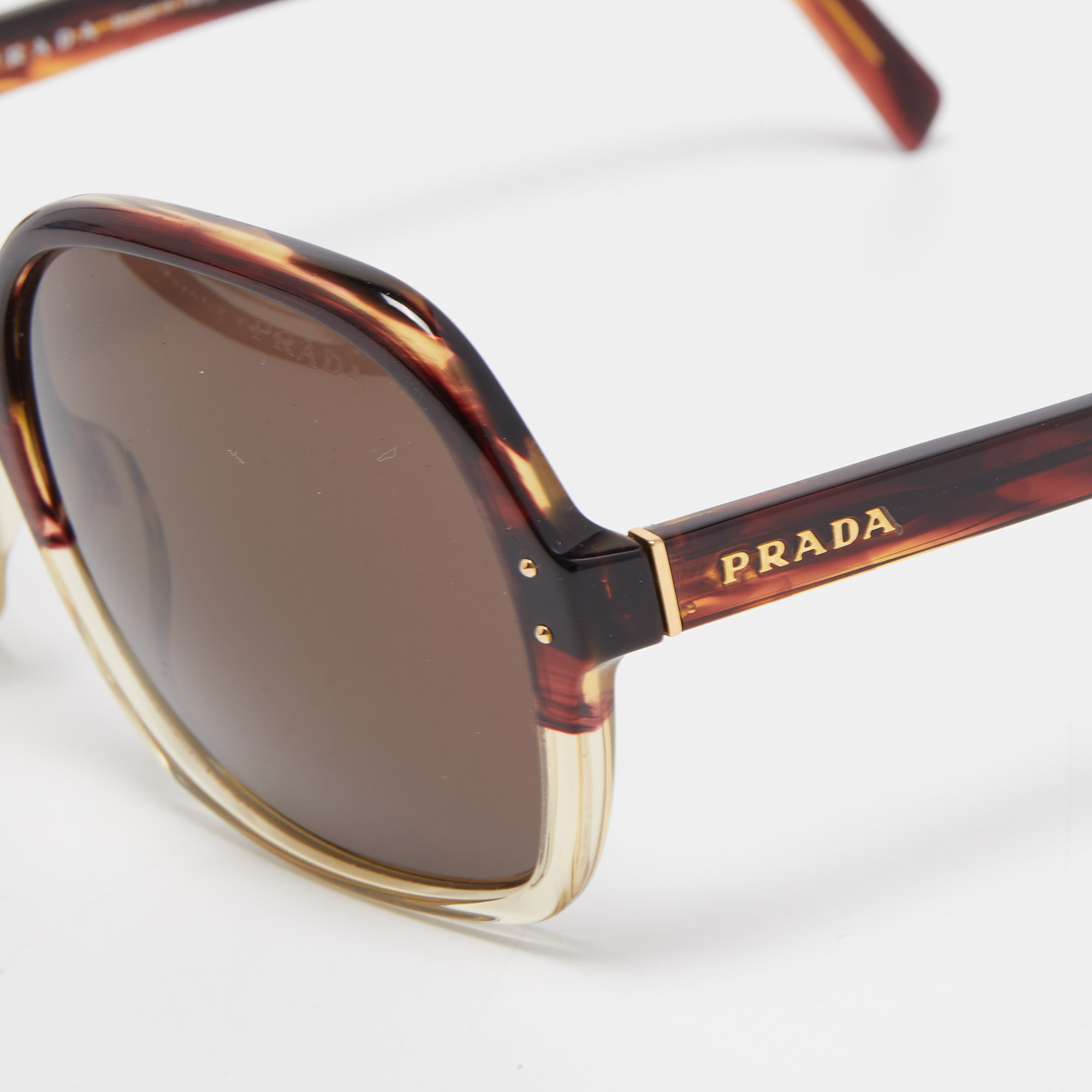 

Prada Burgundy/Brown SPR 17M Oversized Sunglasses