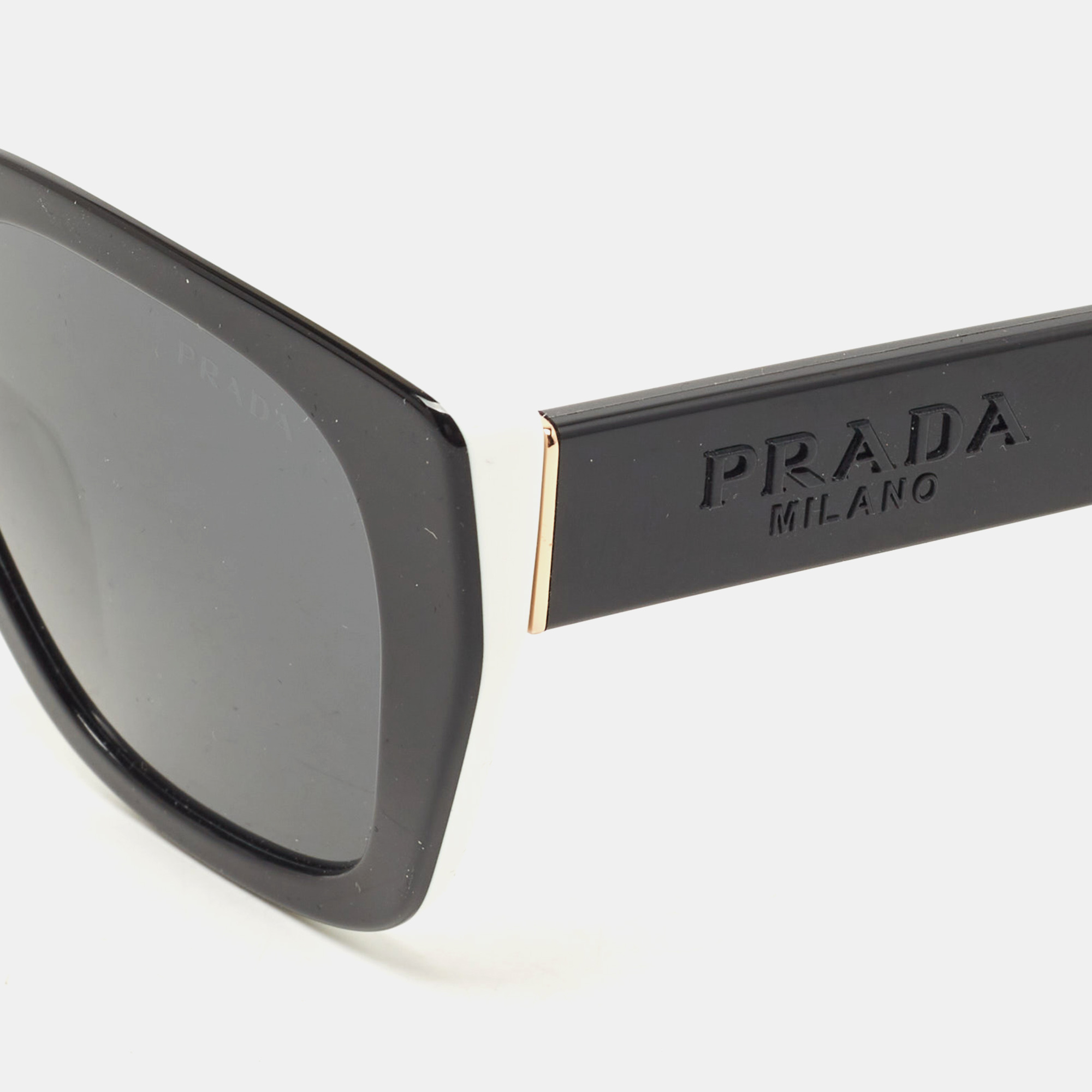 

Prada Black/White SPR24X Cat Eye Sunglasses