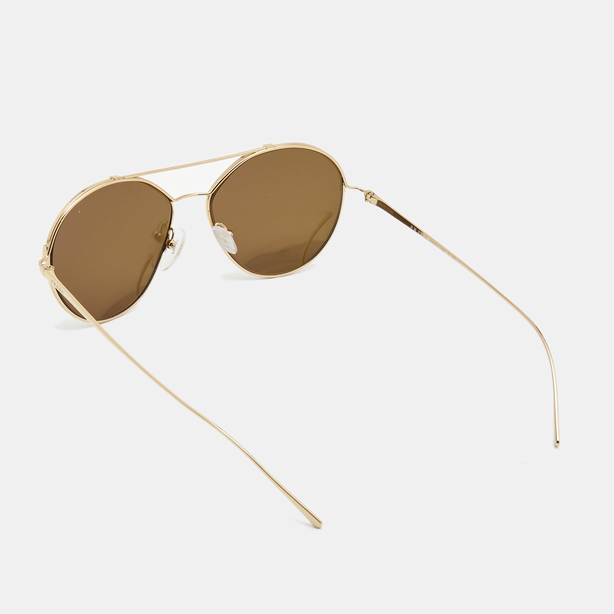 

Prada Gold Mirrored Frame Round Sunglasses