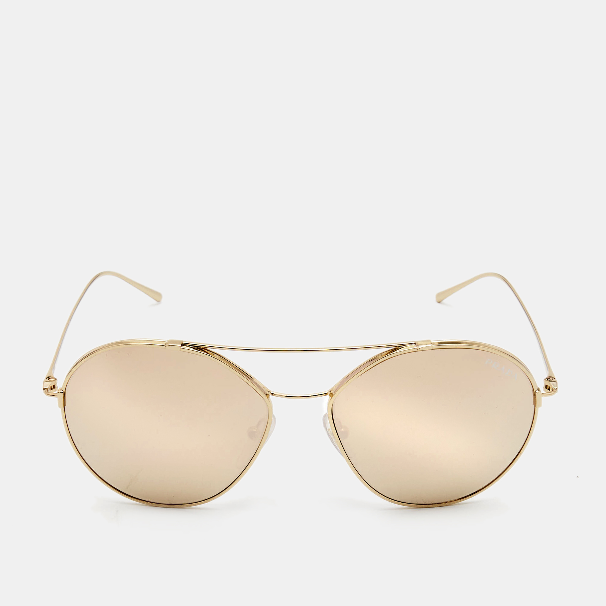 Gold Mirrored Frame Round Sunglasses