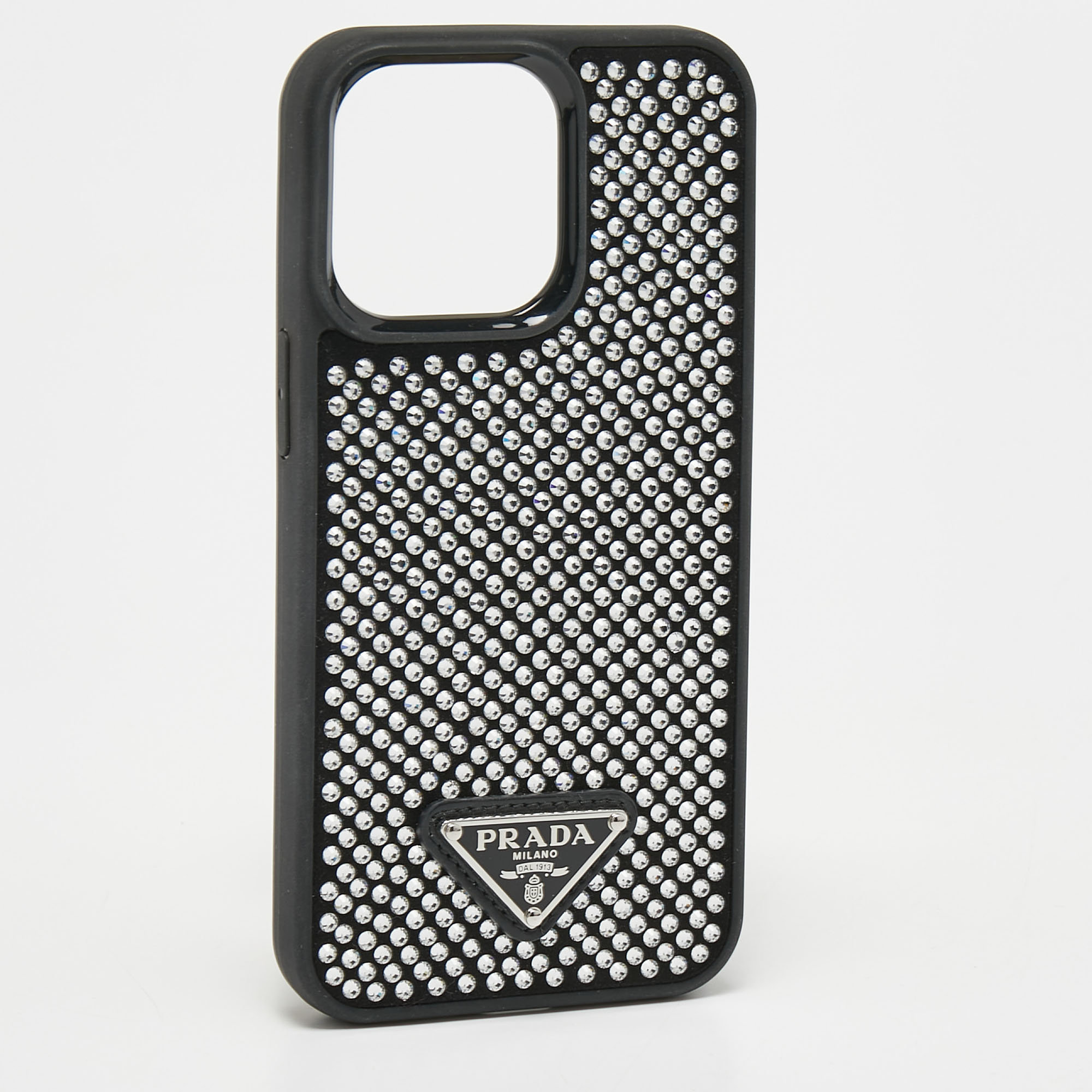 

Prada Black/Silver Rubber Crystals Embellished iPhone 13 Pro Case