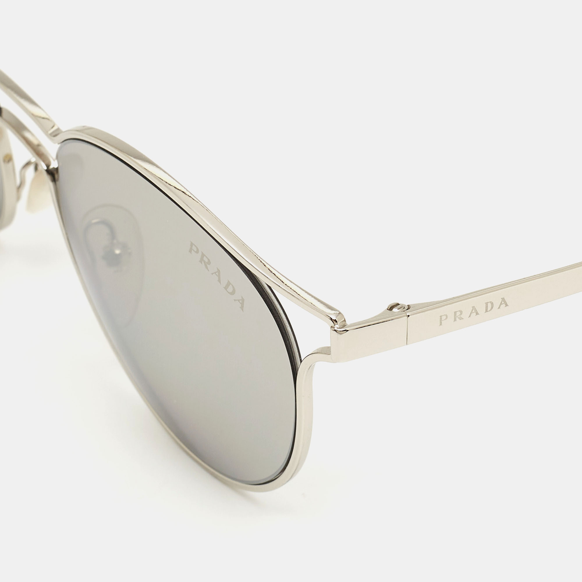 

Prada Silver/Black Mirrored SPR626 Frame Round Sunglasses