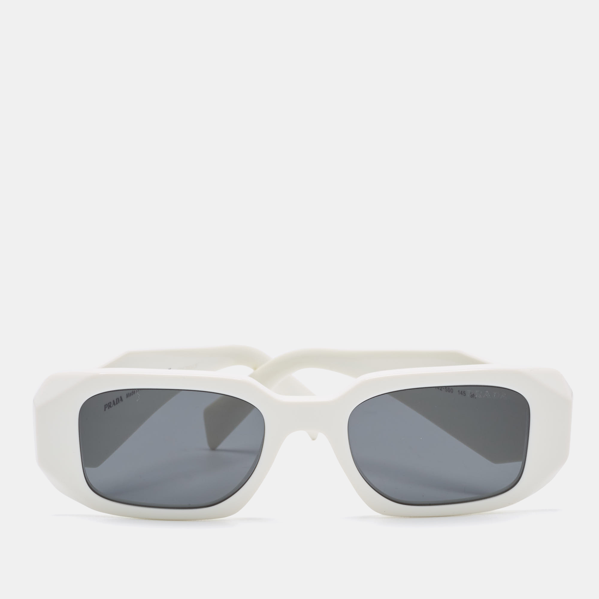 Prada White SPR17W Rectangular Sunglasses