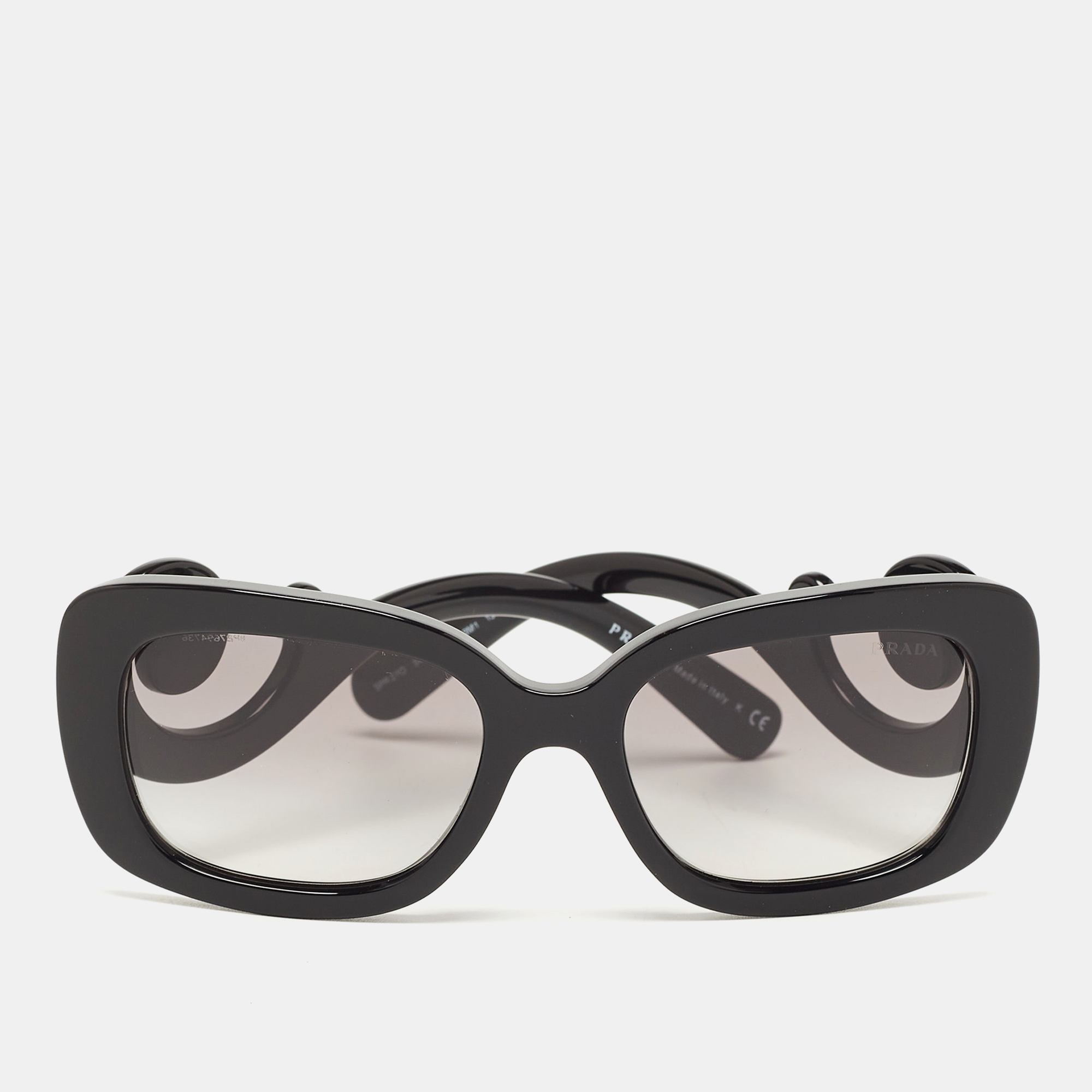 Prada Black SPR27O Baroque Rectangular Sunglasses