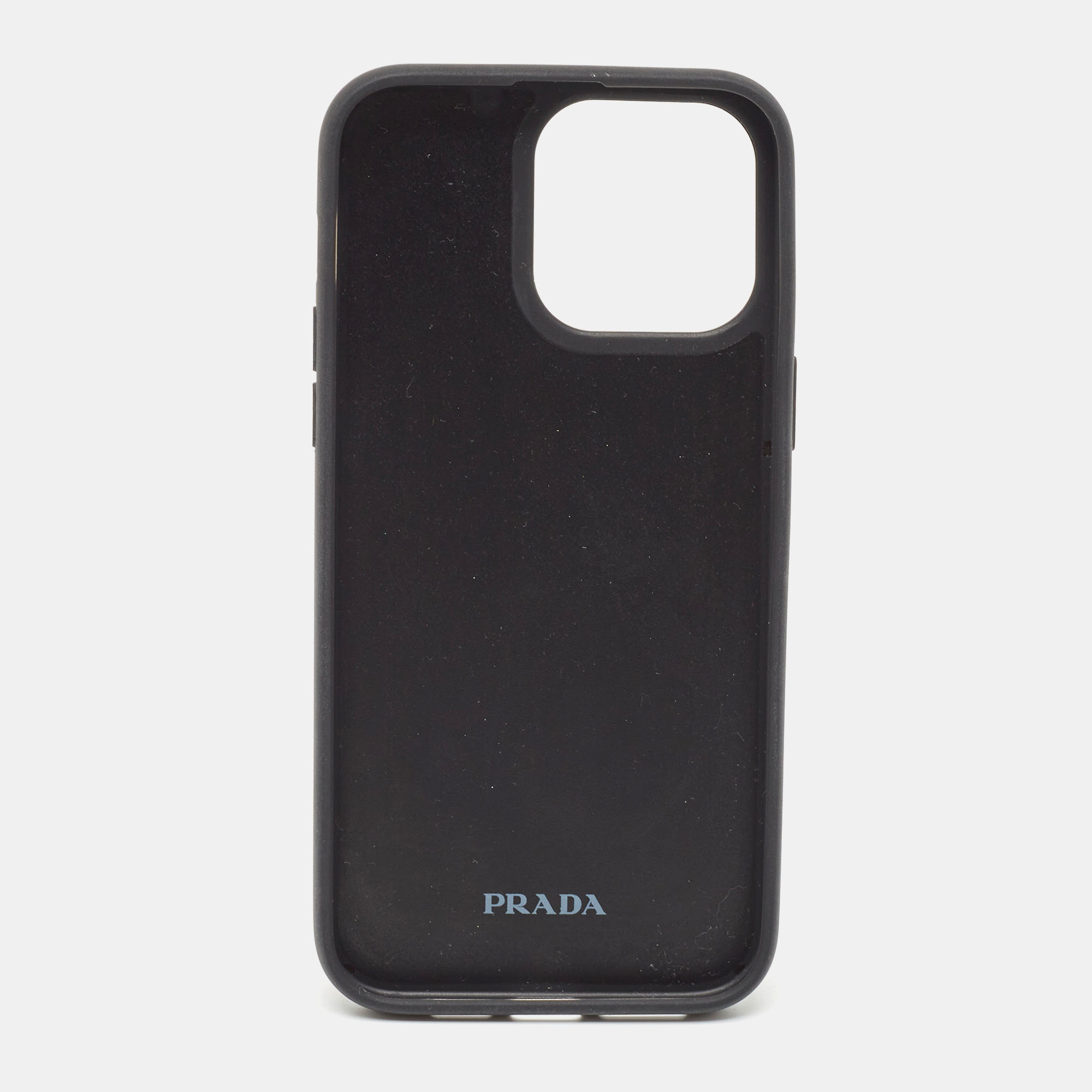 

Prada Pink/Black Suede Crystals Embellished iPhone 14 Pro Max Cover