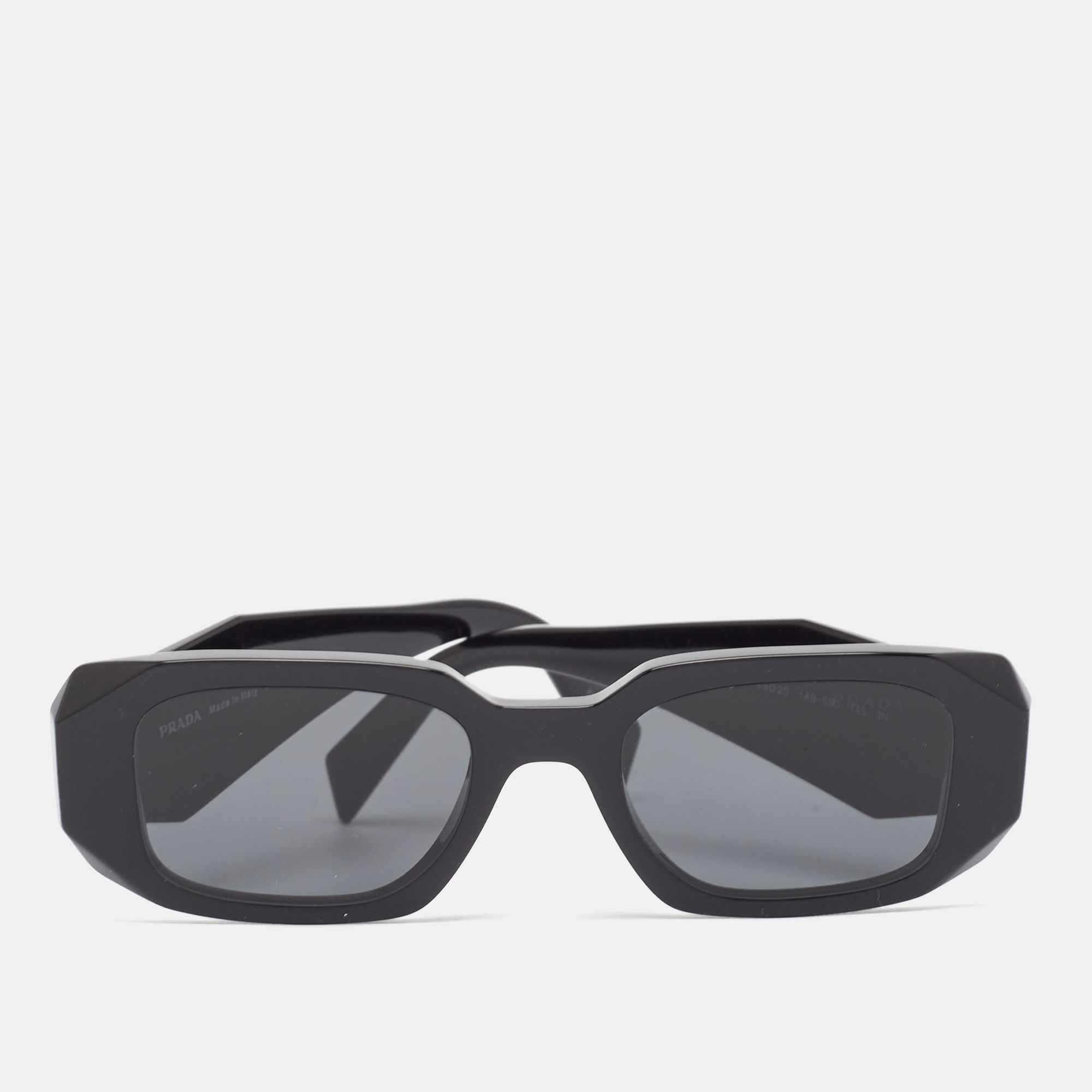 

Prada Black SPR 17W Symbole Rectangular Sunglasses