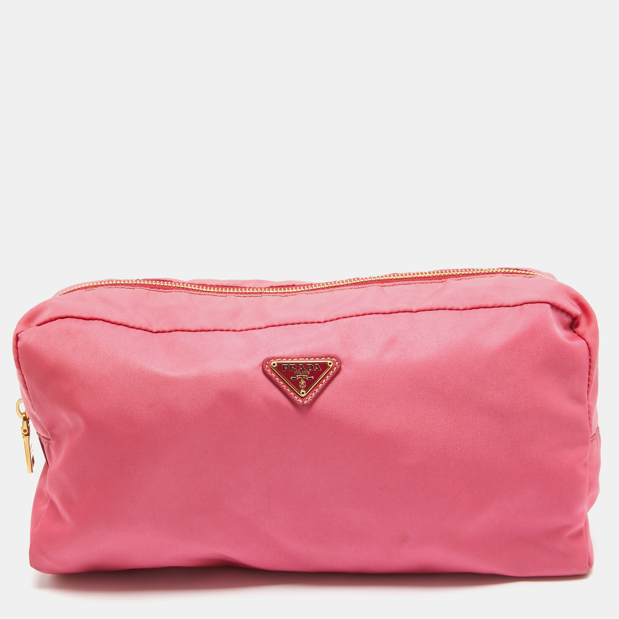 

Prada Pink Nylon Oversized Cosmetic Pouch