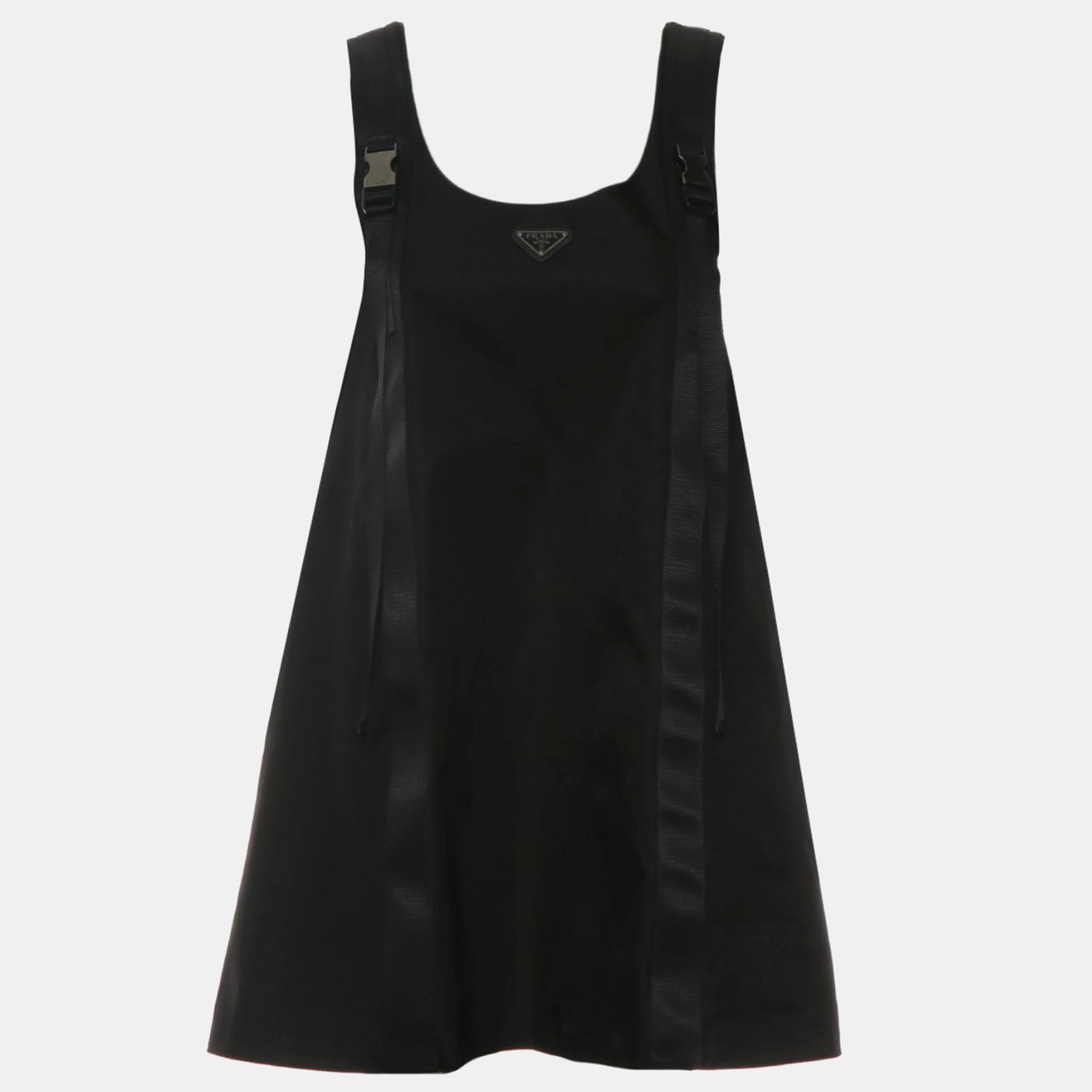 

Prada Black Polyamide Re-Nylon Logo-Plaque Mini Dress