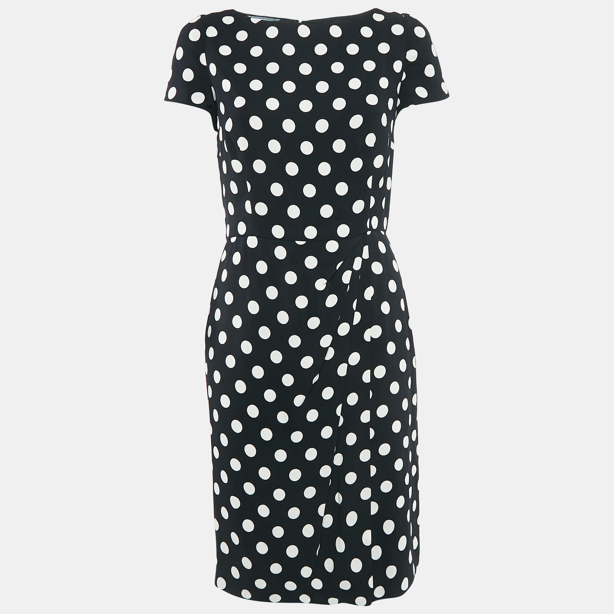 

Prada Black Polka Dot Print Crepe Short Dress M