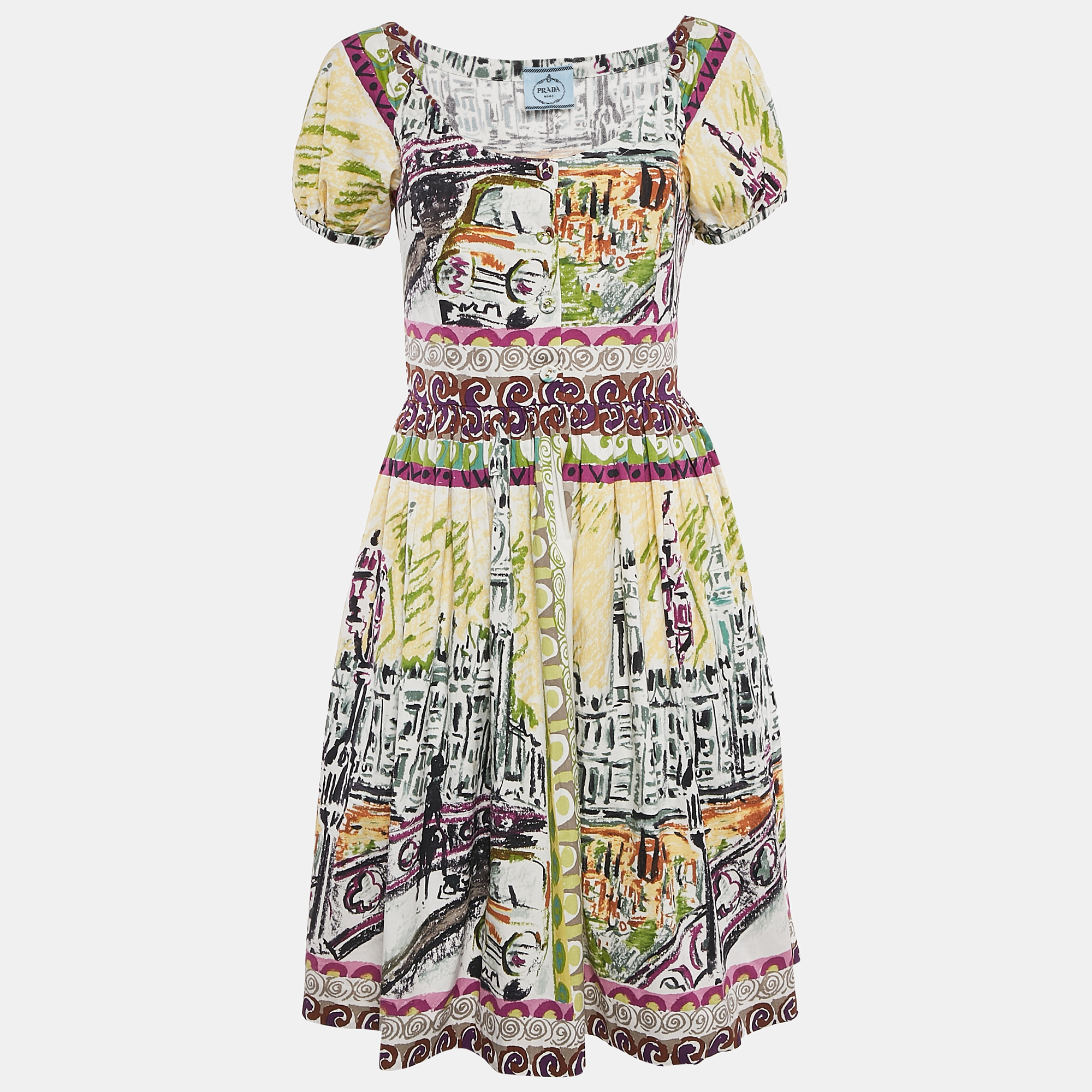 

Prada Multicolor Printed Cotton Mini Dress S