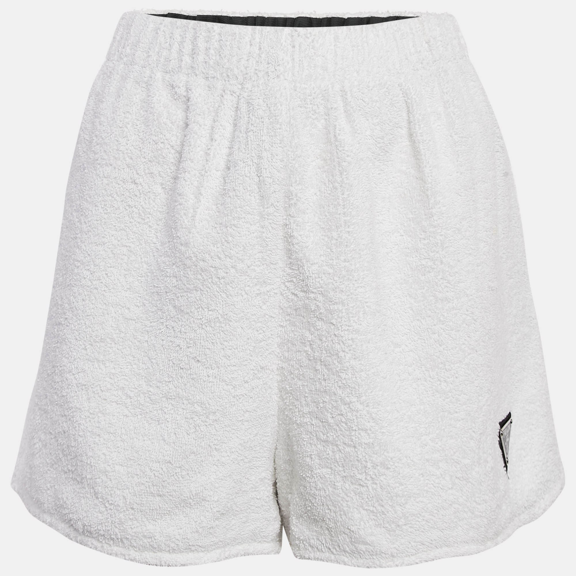 

Prada White Cotton Terry Shorts XL