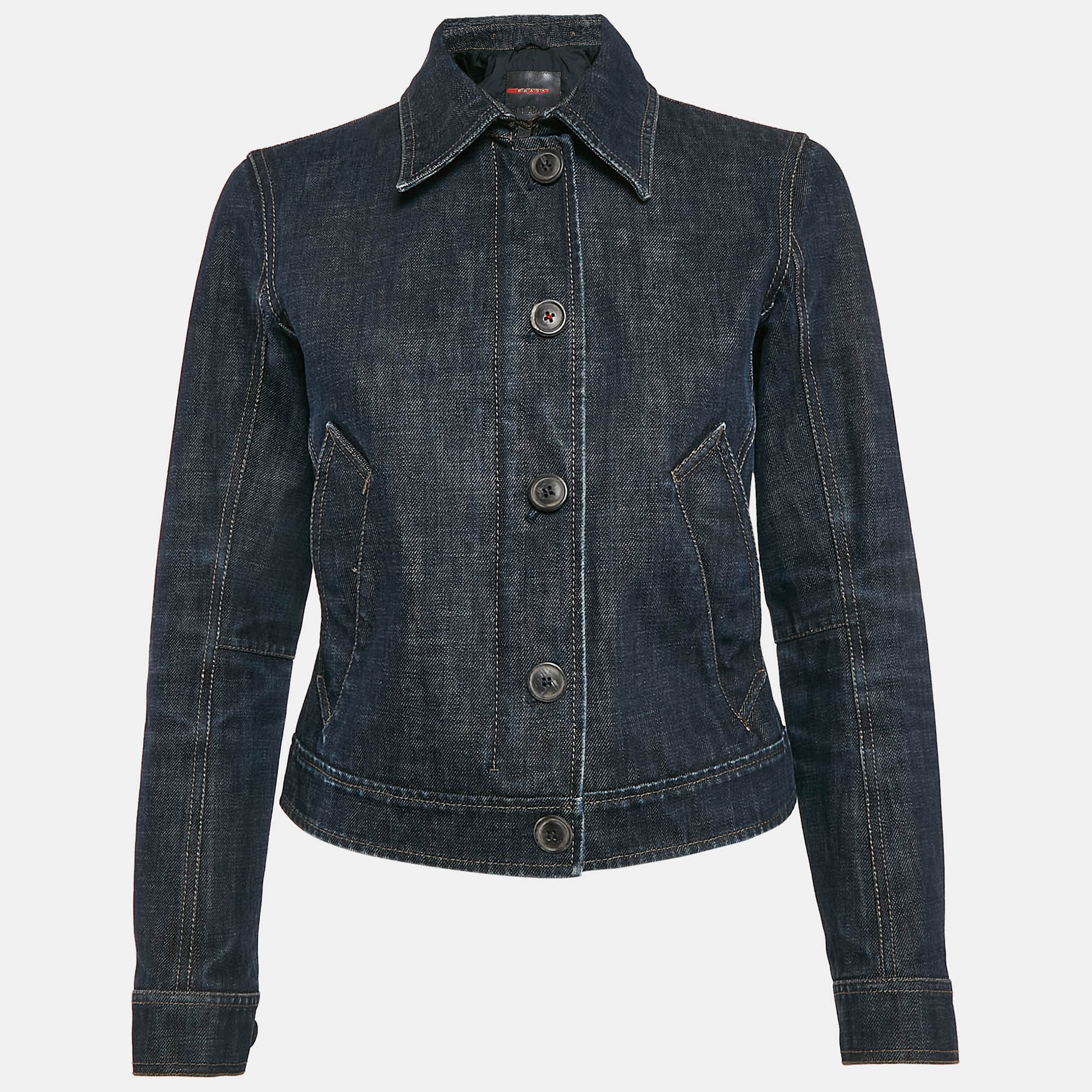 

Prada Blue Denim Zip-Up Jacket S